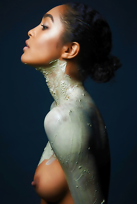 Black female models showing yummy chocolate skin